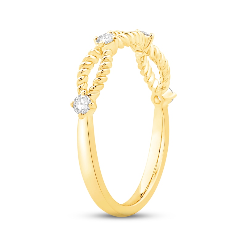 Diamond Rope Anniversary Ring 1/6 ct tw Round-cut 10K Yellow Gold