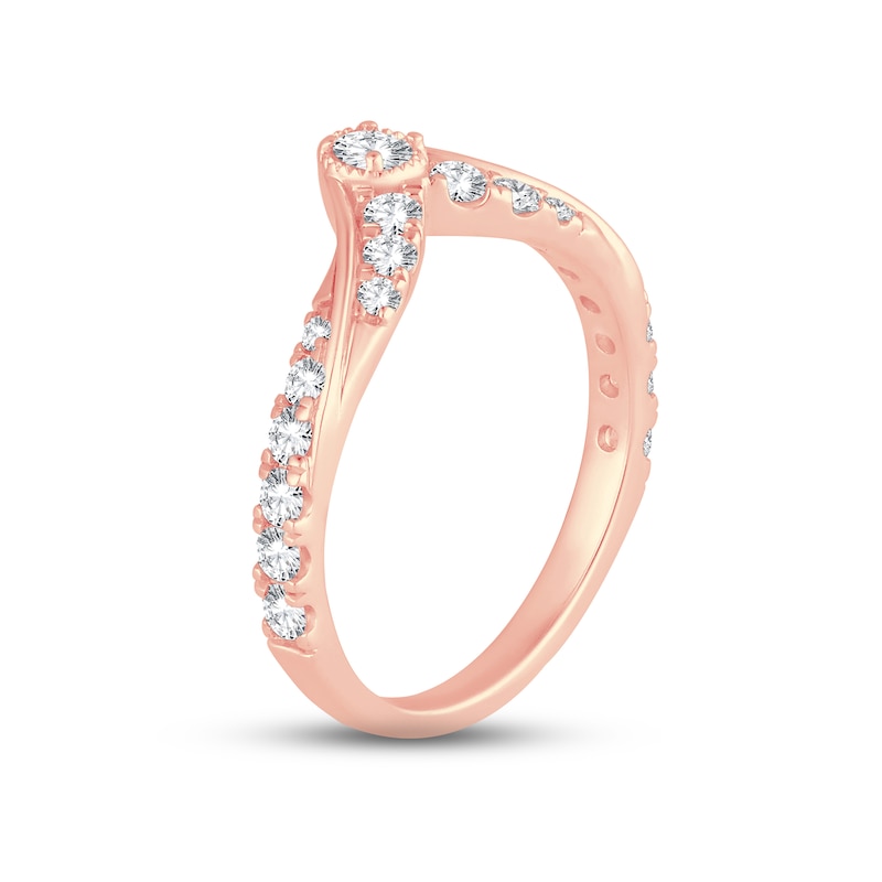 Main Image 2 of Now + Forever Diamond Contour Anniversary Ring 5/8 ct tw Round-cut 14K Rose Gold