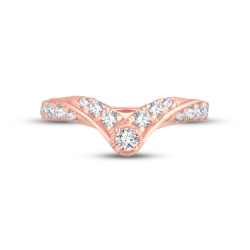 Main Image 3 of Now + Forever Diamond Contour Anniversary Ring 5/8 ct tw Round-cut 14K Rose Gold