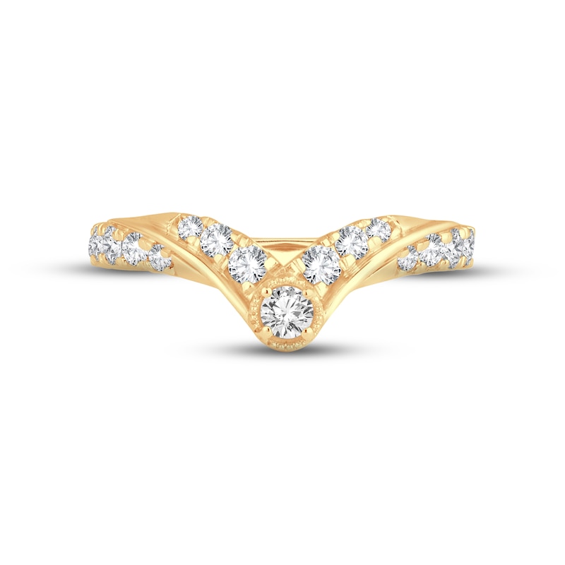 Main Image 3 of Now + Forever Diamond Contour Anniversary Ring 5/8 ct tw Round-cut 14K Yellow Gold