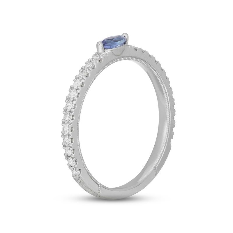 Main Image 2 of Neil Lane Tanzanite & Diamond Anniversary Ring 1/3 ct tw 14K White Gold