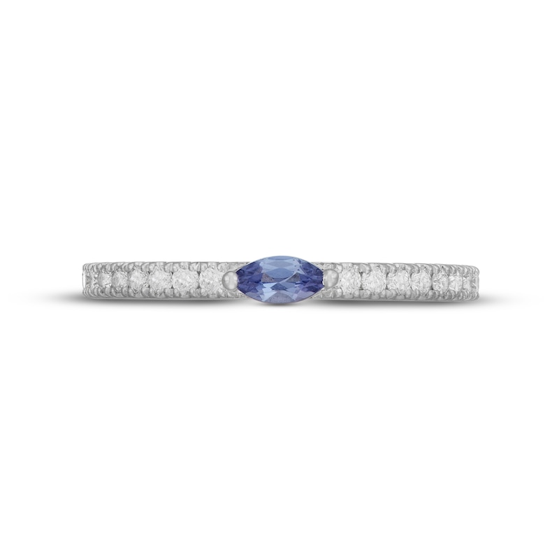 Main Image 3 of Neil Lane Tanzanite & Diamond Anniversary Ring 1/3 ct tw 14K White Gold