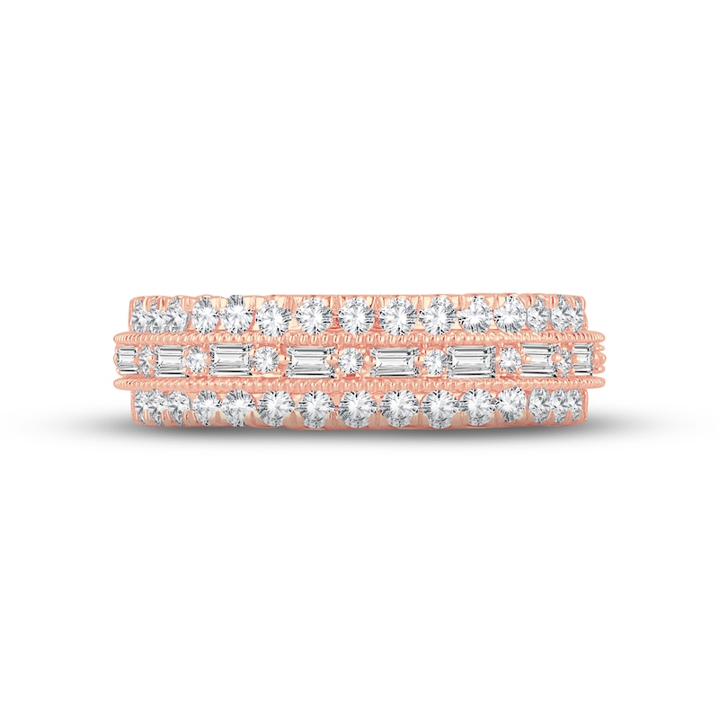 Main Image 3 of Now + Forever Diamond Eternity Anniversary Ring 1-1/2 ct tw Round & Baguette-cut 14K Rose Gold