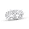 Thumbnail Image 0 of Diamond Eternity Anniversary Ring 1-1/2 ct tw Round & Baguette-cut 14K White Gold