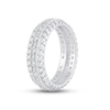 Thumbnail Image 1 of Diamond Eternity Anniversary Ring 1-1/2 ct tw Round & Baguette-cut 14K White Gold