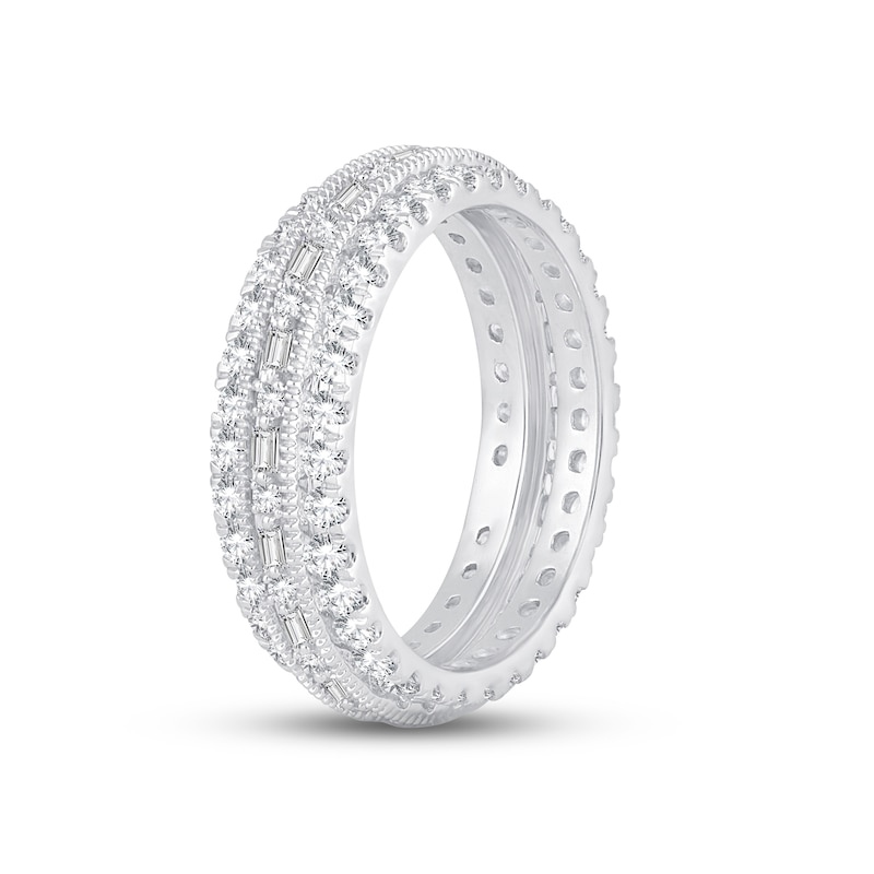 Main Image 2 of Now + Forever Diamond Eternity Anniversary Ring 1-1/2 ct tw Round & Baguette-cut 14K White Gold