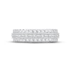 Thumbnail Image 2 of Diamond Eternity Anniversary Ring 1-1/2 ct tw Round & Baguette-cut 14K White Gold