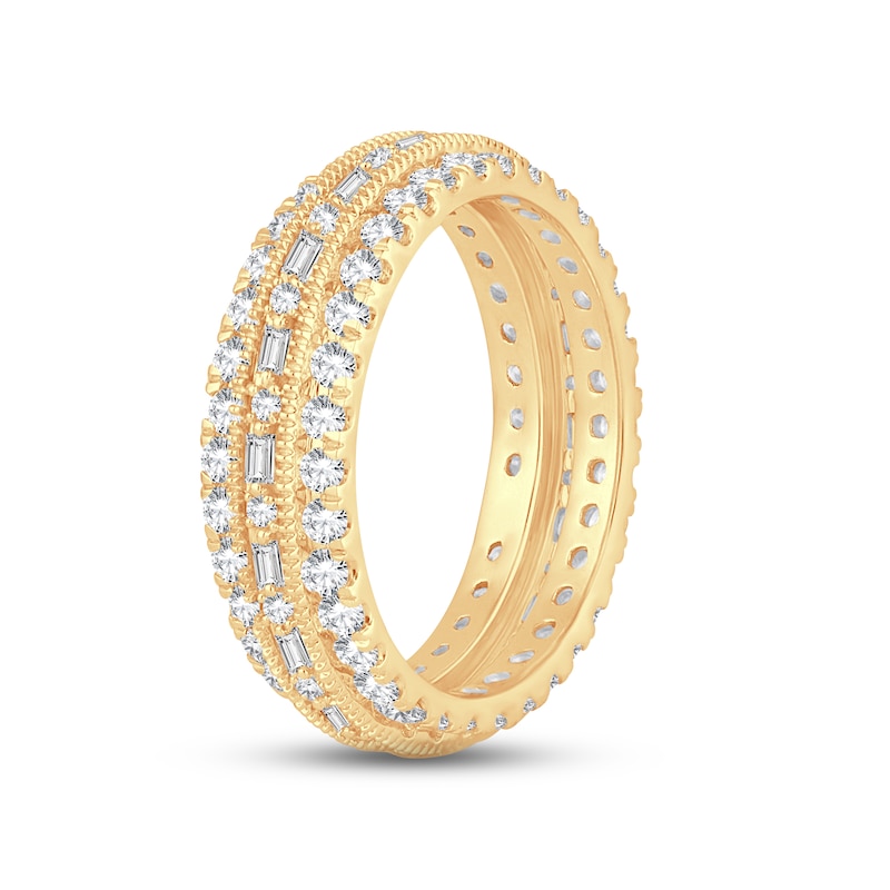 Main Image 2 of Now + Forever Diamond Eternity Anniversary Ring 1-1/2 ct tw Round & Baguette-cut 14K Yellow Gold