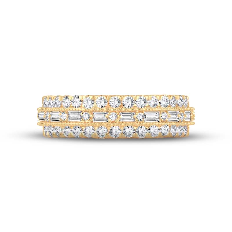 Main Image 3 of Now + Forever Diamond Eternity Anniversary Ring 1-1/2 ct tw Round & Baguette-cut 14K Yellow Gold