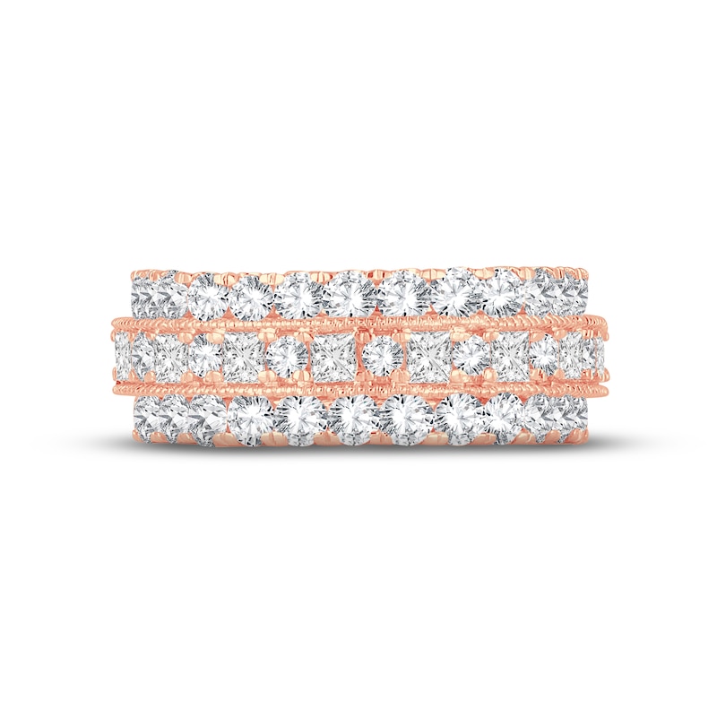 Main Image 3 of Now + Forever Diamond Eternity Anniversary Ring 4 ct tw Round & Princess-cut 14K Rose Gold