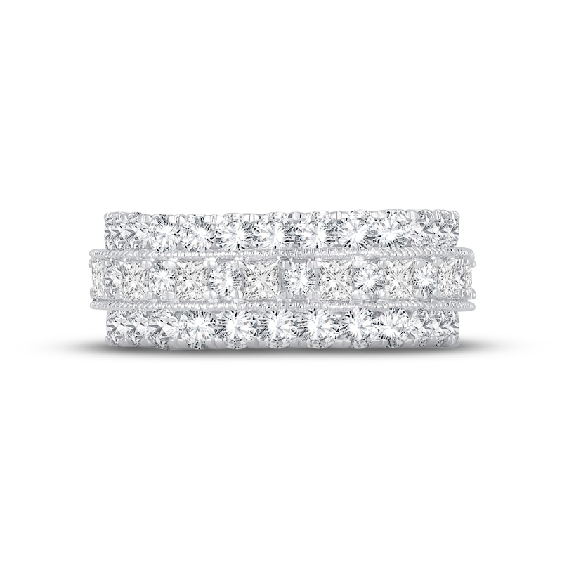 Main Image 3 of Now + Forever Diamond Eternity Anniversary Ring 4 ct tw Round & Princess-cut 14K White Gold