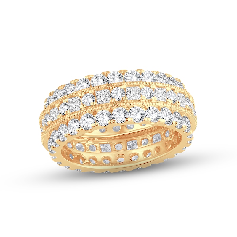 Main Image 1 of Now + Forever Diamond Eternity Anniversary Ring 4 ct tw Round & Princess-cut 14K Yellow Gold