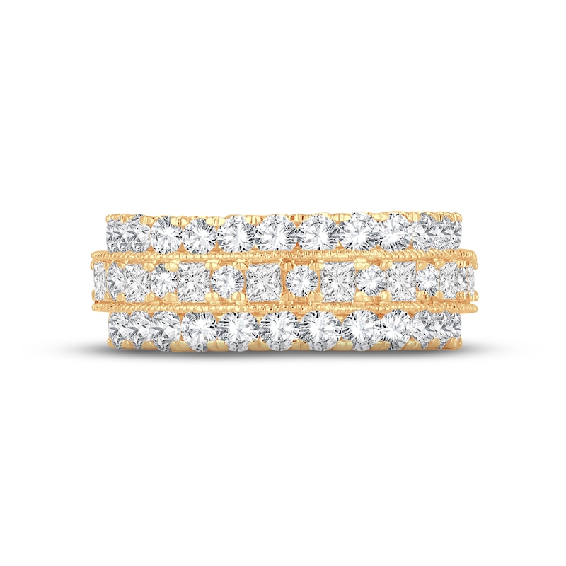 Diamond Eternity Anniversary Ring 4 ct tw Round & Princess-cut 14K Yellow Gold