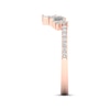 Thumbnail Image 3 of Now + Forever Diamond Contour Anniversary Ring 1/3 ct tw Baguette & Round-cut 10K Rose Gold