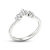 Thumbnail Image 1 of Diamond Contour Anniversary Ring 1/3 ct tw Baguette & Round-cut 10K White Gold