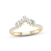 Thumbnail Image 0 of Diamond Contour Anniversary Ring 1/3 ct tw Baguette & Round-cut 10K Yellow Gold