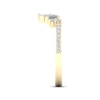 Thumbnail Image 3 of Now + Forever Diamond Contour Anniversary Ring 1/3 ct tw Baguette & Round-cut 10K Yellow Gold