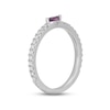 Thumbnail Image 2 of Neil Lane Garnet & Diamond Anniversary Ring 1/3 ct tw 14K White Gold
