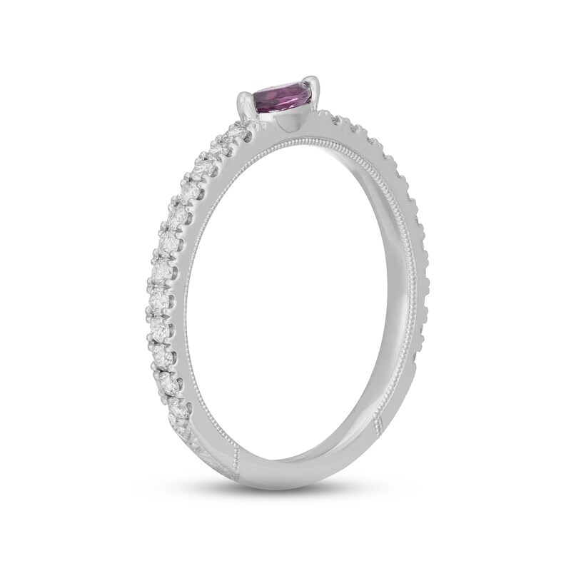 Main Image 2 of Neil Lane Garnet & Diamond Anniversary Ring 1/3 ct tw 14K White Gold