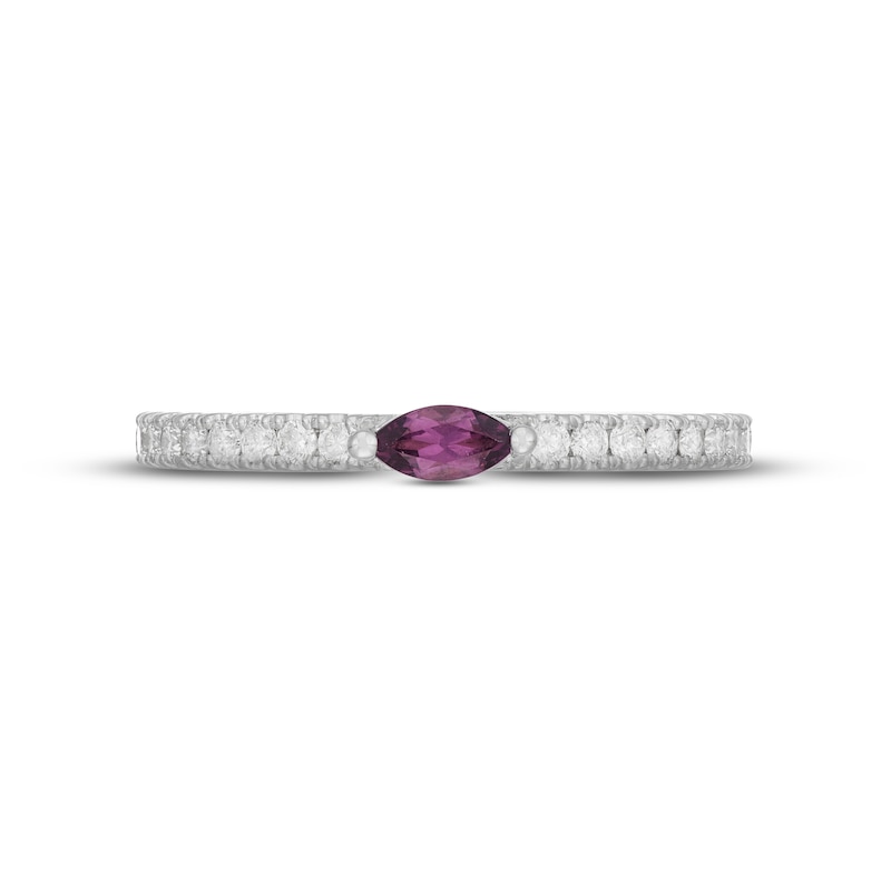 Main Image 3 of Neil Lane Garnet & Diamond Anniversary Ring 1/3 ct tw 14K White Gold