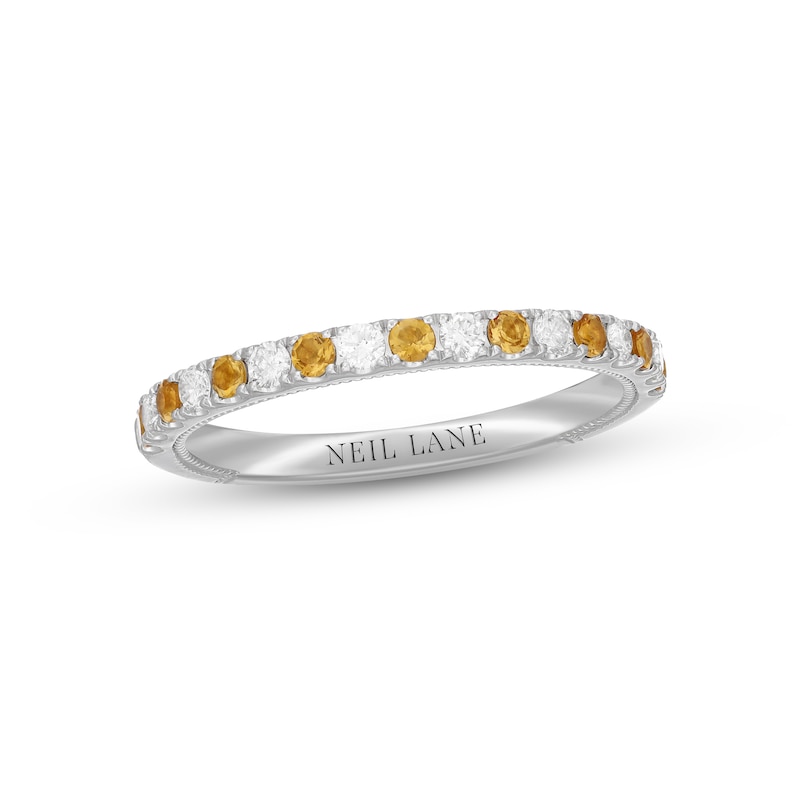 Neil Lane Citrine & Diamond Anniversary Ring 1/5 ct tw 14K White Gold