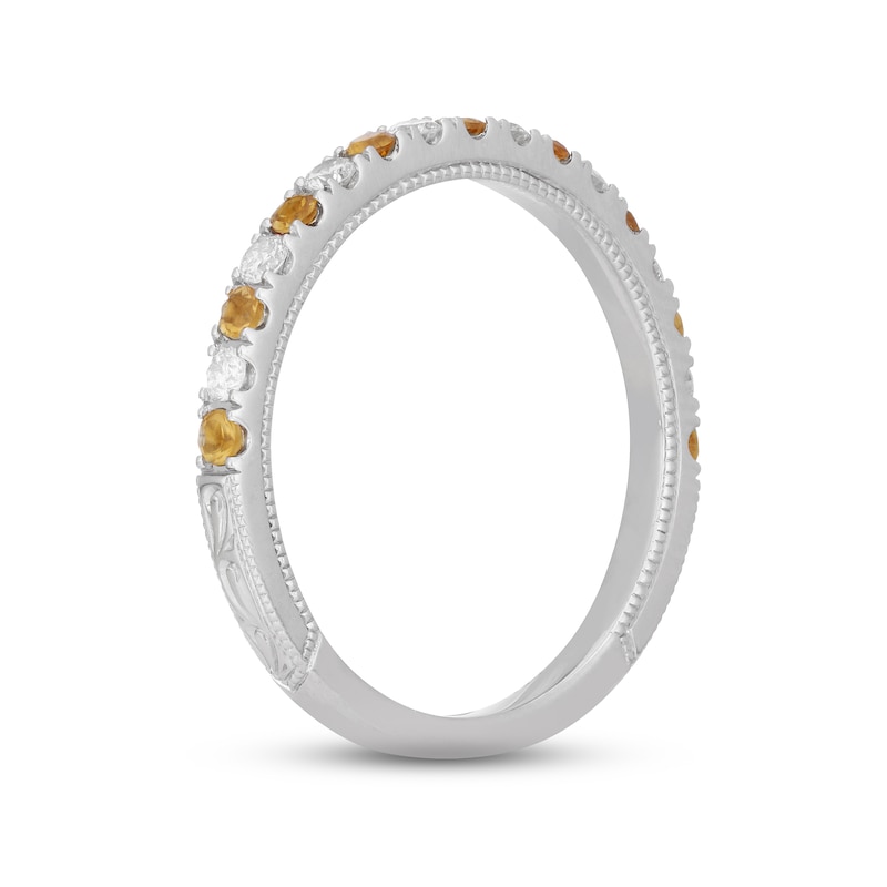 Neil Lane Citrine & Diamond Anniversary Ring 1/5 ct tw 14K White Gold