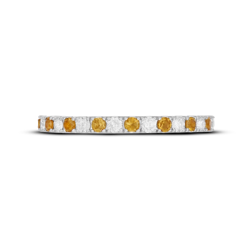 Main Image 3 of Neil Lane Citrine & Diamond Anniversary Ring 1/5 ct tw 14K White Gold