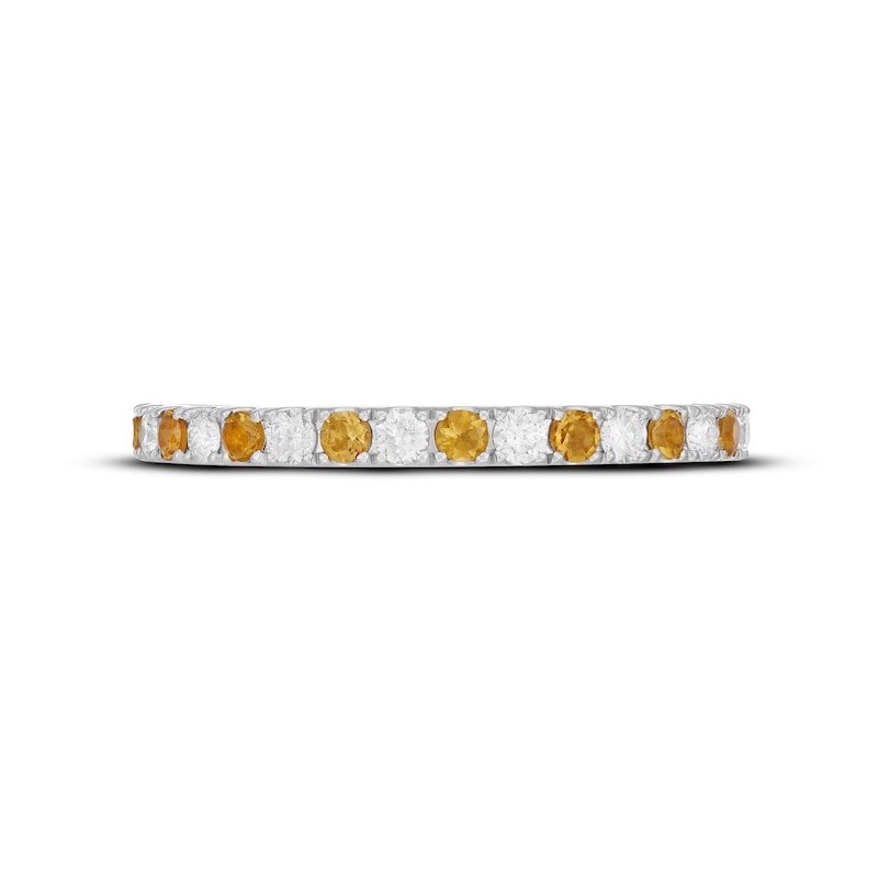 Neil Lane Citrine & Diamond Anniversary Ring 1/5 ct tw 14K White Gold