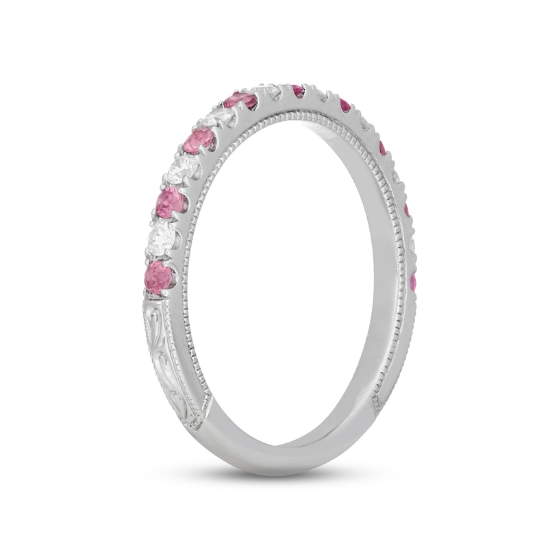 Main Image 2 of Neil Lane Pink Tourmaline & Diamond Anniversary Ring 1/5 ct tw 14K White Gold