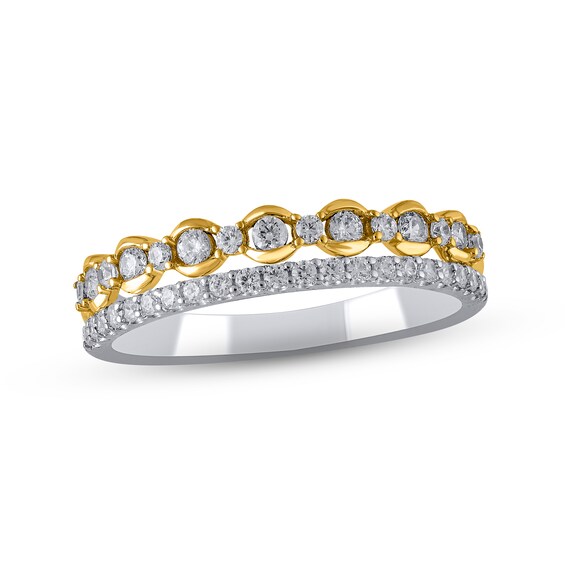 Now + Forever Diamond Anniversary Ring 1/2 ct tw Round-cut 10K Two-Tone Gold
