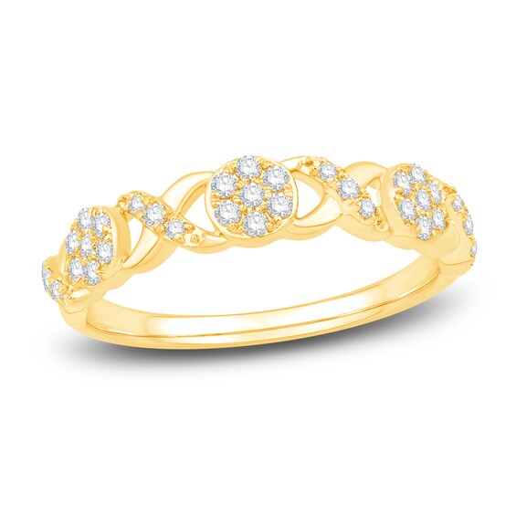 Now + Forever Diamond Anniversary Ring 1/4 ct tw Round-cut 10K Yellow Gold