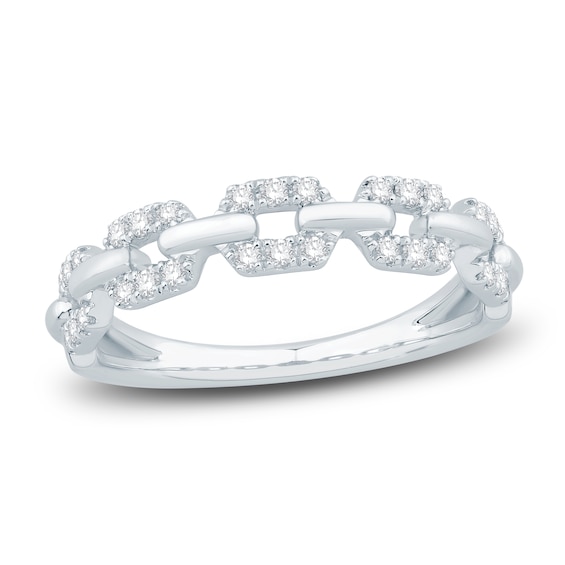 Now + Forever Diamond Link Anniversary Ring 1/4 ct tw Round-cut 10K White Gold