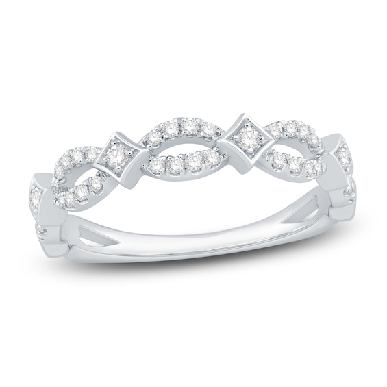 Now + Forever Diamond Anniversary Ring 1/4 ct tw Round-cut 10K White Gold