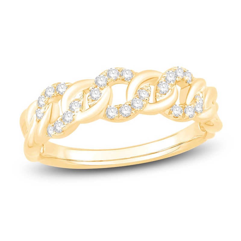 Diamond Twist Anniversary Ring 1/4 ct tw Round-cut 10K Yellow Gold