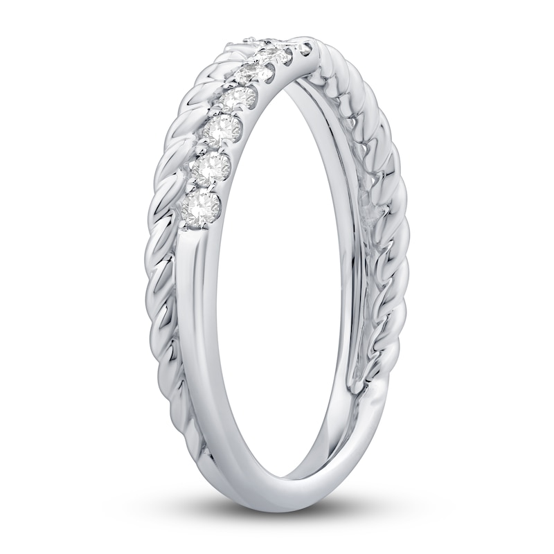 Diamond Rope Anniversary Ring 1/3 ct tw Round-cut 10K White Gold