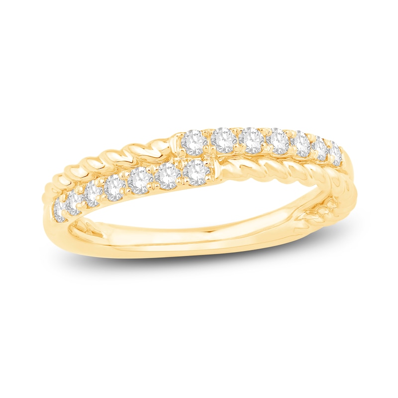 Diamond Rope Anniversary Ring 1/3 ct tw Round-cut 10K Yellow Gold