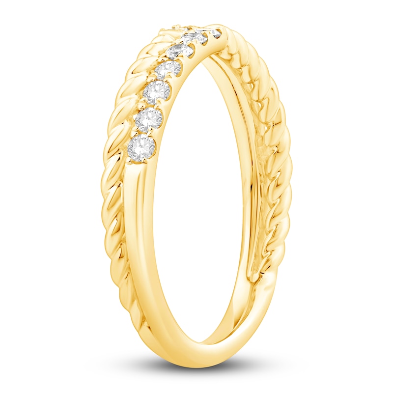 Diamond Rope Anniversary Ring 1/3 ct tw Round-cut 10K Yellow Gold