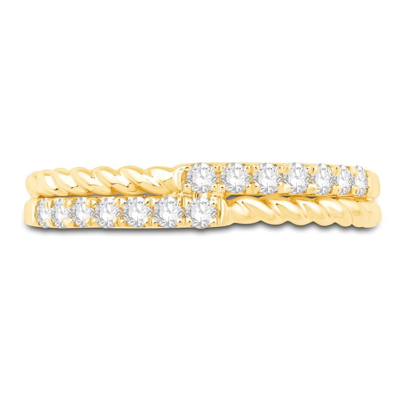 Diamond Rope Anniversary Ring 1/3 ct tw Round-cut 10K Yellow Gold
