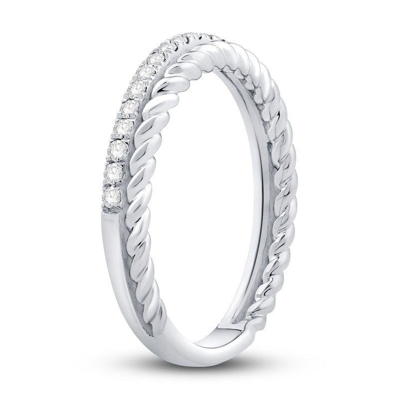 Diamond Rope Anniversary Ring 1/4 ct tw Round-cut 10K White Gold