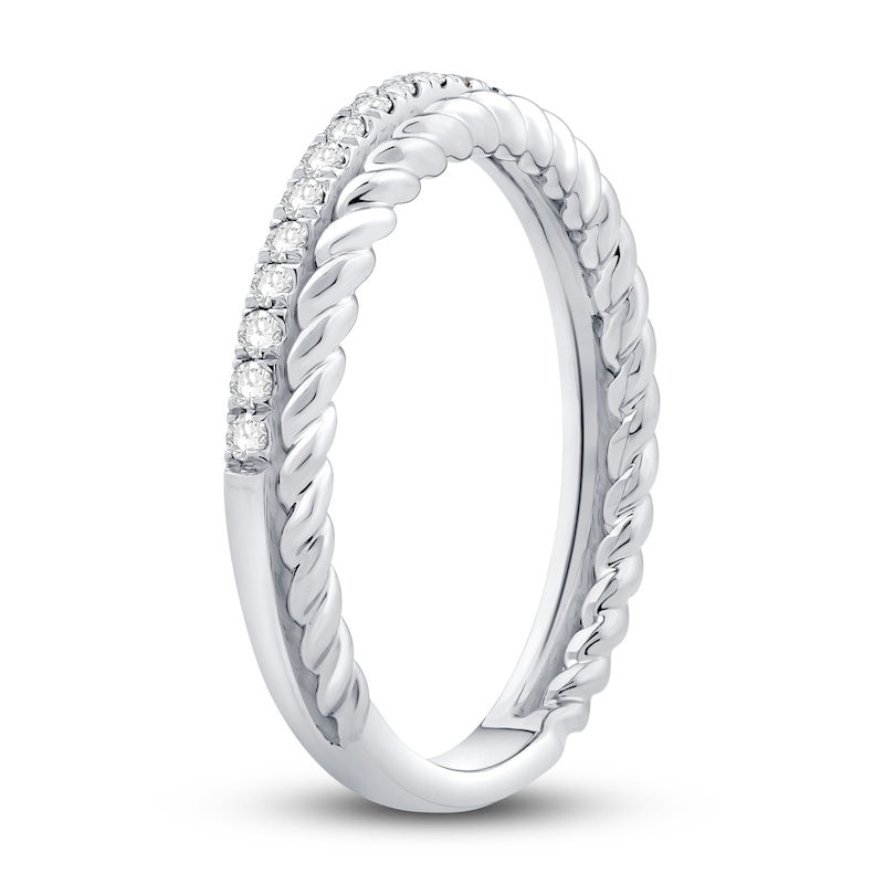 Main Image 2 of Now + Forever Diamond Rope Anniversary Ring 1/4 ct tw Round-cut 10K White Gold