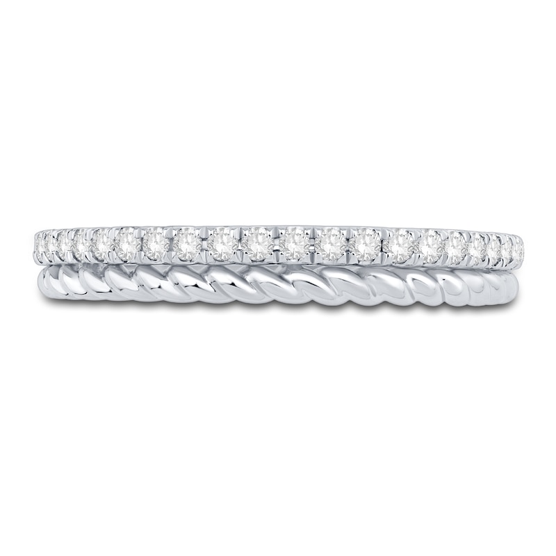 Main Image 3 of Now + Forever Diamond Rope Anniversary Ring 1/4 ct tw Round-cut 10K White Gold