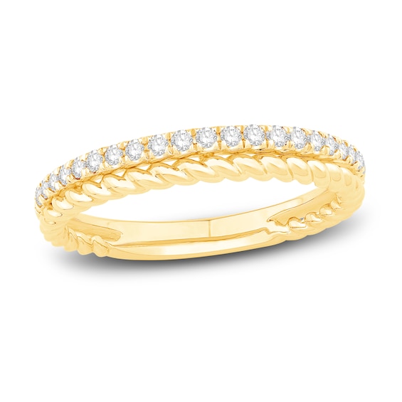 Now + Forever Diamond Rope Anniversary Ring 1/4 ct tw Round-cut 10K Yellow Gold