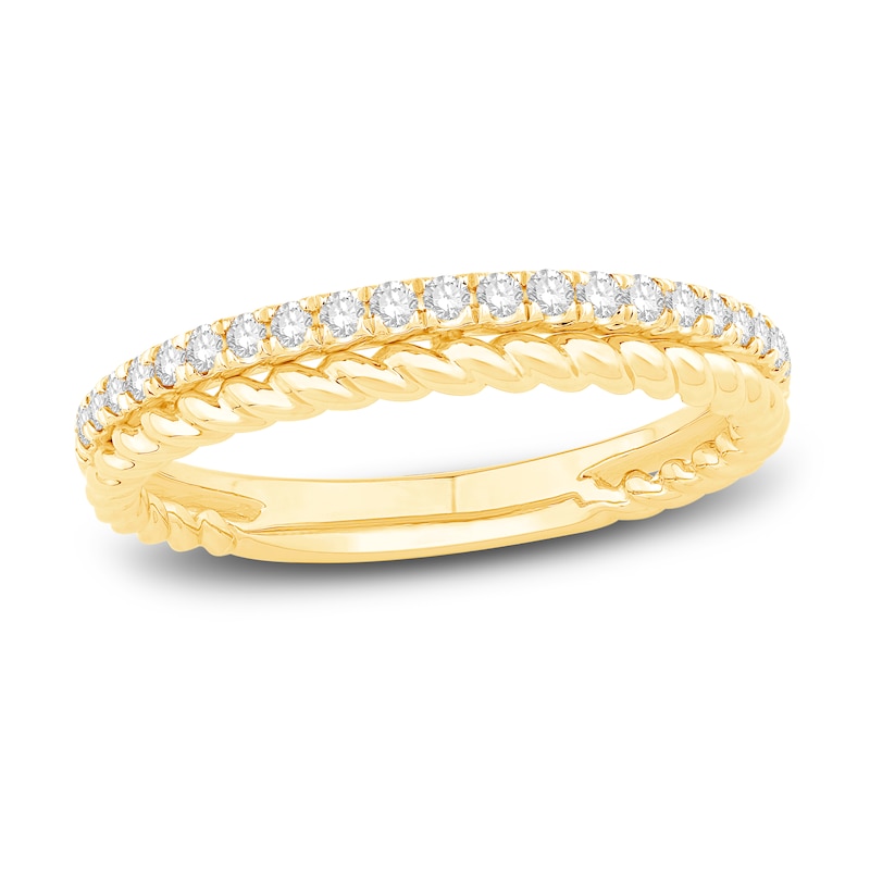 Main Image 1 of Now + Forever Diamond Rope Anniversary Ring 1/4 ct tw Round-cut 10K Yellow Gold