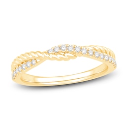 Now + Forever Diamond Twist Anniversary Ring 1/5 ct tw Round-cut 10K Yellow Gold