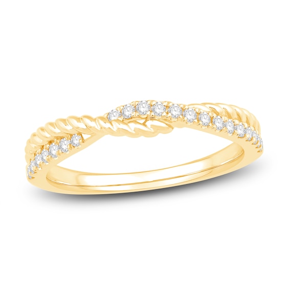 Now + Forever Diamond Twist Anniversary Ring 1/5 ct tw Round-cut 10K Yellow Gold