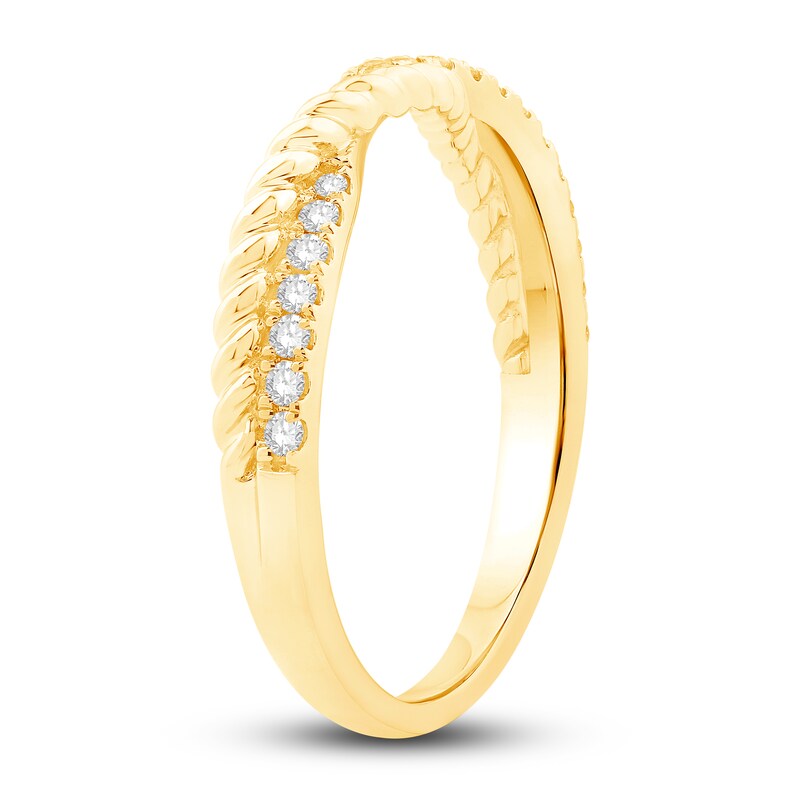 Main Image 2 of Now + Forever Diamond Twist Anniversary Ring 1/5 ct tw Round-cut 10K Yellow Gold