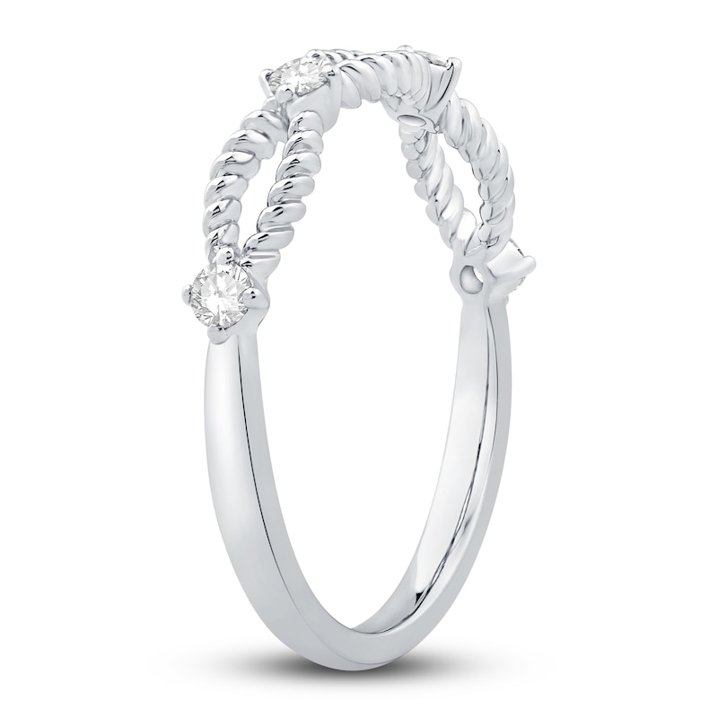 Main Image 2 of Now + Forever Diamond Rope Anniversary Ring 1/6 ct tw Round-cut 10K White Gold