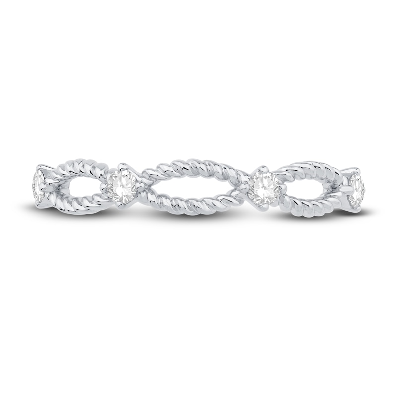 Main Image 3 of Now + Forever Diamond Rope Anniversary Ring 1/6 ct tw Round-cut 10K White Gold