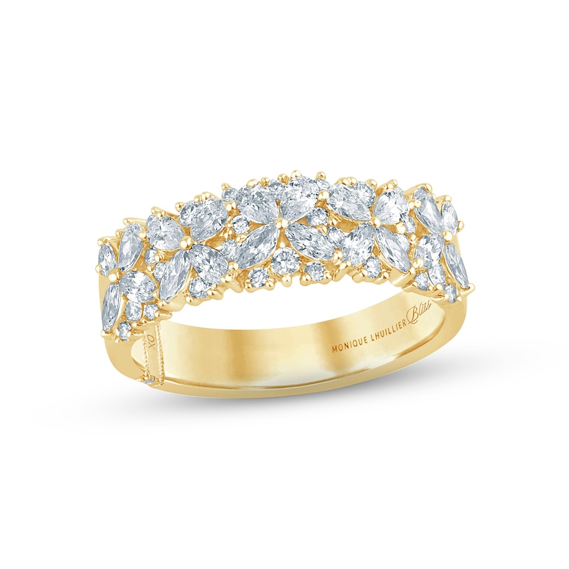 Main Image 1 of Monique Lhuillier Bliss Diamond Anniversary Ring 1 ct tw Marquise, Pear & Round-cut 18K Yellow Gold