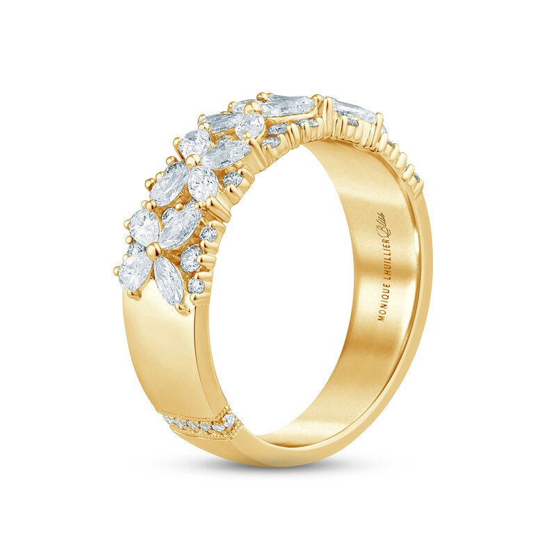 Main Image 2 of Monique Lhuillier Bliss Diamond Anniversary Ring 1 ct tw Marquise, Pear & Round-cut 18K Yellow Gold